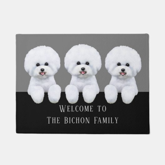 Anpassbare Bichon Frise Doormat Fußmatte (Vorderseite)