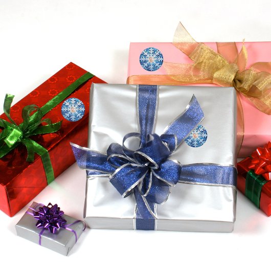 Anpassbare Bildschneeflocke Runder Aufkleber