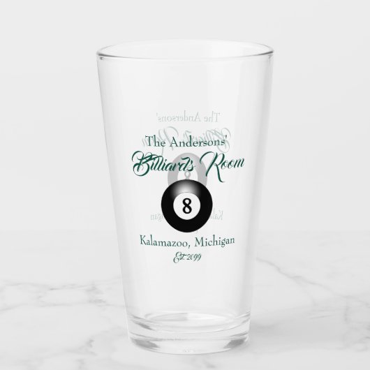 Anpassbare Billard-Poolbillard-Kugeln Bar Bier Glas (Vorderseite)