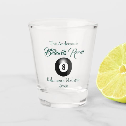 Anpassbare Billard-Poolbillard-Kugeln Bar Schnapsglas (Vorderseite)