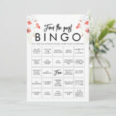 Anpassbare Bingo-Game-Karte für Elegante Wildblume Einladung (Stehend Vorderseite)