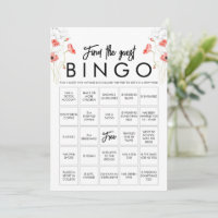 Anpassbare Bingo-Game-Karte für Elegante Wildblume