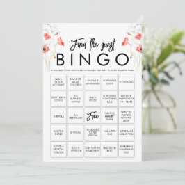 Anpassbare Bingo-Game-Karte für Elegante Wildblume Einladung