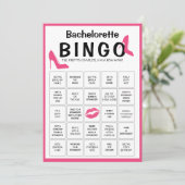 Anpassbare Bingo-Game-Karte für Junggeselinnen-Abs Einladung (Stehend Vorderseite)