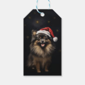 Anpassbare Black and Tan Spitz Weihnachten Geschenkanhänger (Vorderseite)