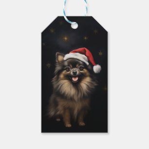 Anpassbare Black and Tan Spitz Weihnachten Geschenkanhänger