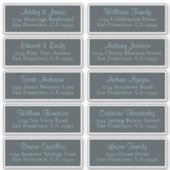 Anpassbare Black Wedding Guest Address Labels (Vorderseite)