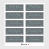 Anpassbare Black Wedding Guest Address Labels (Blatt)