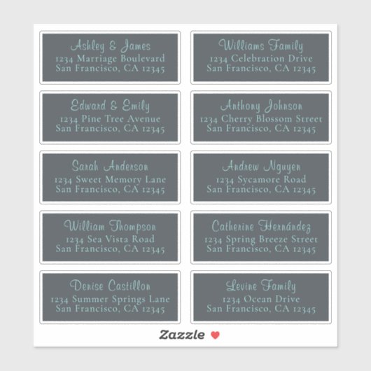 Anpassbare Black Wedding Guest Address Labels (Blatt)
