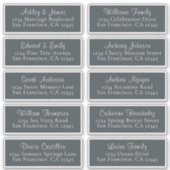 Anpassbare Black Wedding Guest Address Labels (Vorderseite)