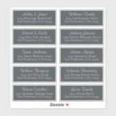 Anpassbare Black Wedding Guest Address Labels (Blatt)