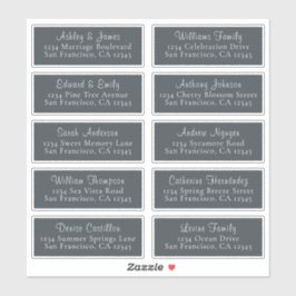 Anpassbare Black Wedding Guest Address Labels