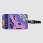 Anpassbare Blätter für Violet Kitty Cat & Matisse Gepäckanhänger (Vorderseite (Horizontal))