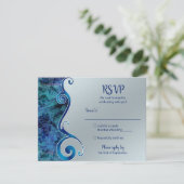 Anpassbare Blau- und Silber-RSVP-Karte RSVP Karte (Stehend Vorderseite)