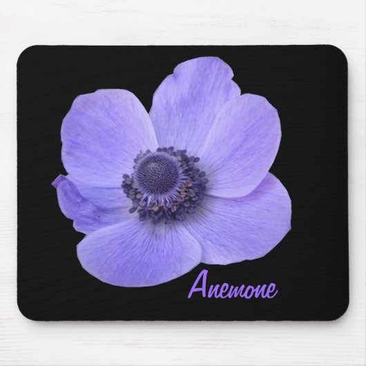 Anpassbare Blaue Anemone-Blume Mousepad (Vorne)