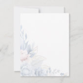 Anpassbare blaue florale Hochzeit Einladung (Rückseite)