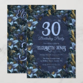 Anpassbare Blaue Lilien Fantasy Frühling Geburtsta Einladung (Vorne/Hinten)