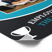 Anpassbare blaue Mitarbeiter des Monatsbildes Poster (Ecke)