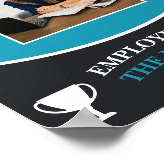 Anpassbare blaue Mitarbeiter des Monatsbildes Poster (Ecke)