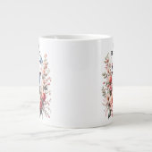 Anpassbare blaue Schmetterlings-Blumenkunst-96279 Jumbo-Tasse (Vorderseite)