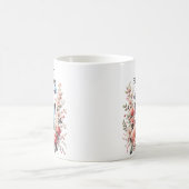 Anpassbare Blaue Schmetterlings-Blumenkunst-96279 Kaffeetasse (Mittel)