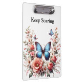 Anpassbare blaue Schmetterlings-Blumenkunst-96279- Klemmbrett (Rechts)
