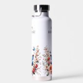 Anpassbare Blaue Schmetterlings-Blumenkunst-96279 Trinkflasche (Rechts)