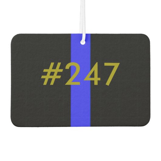 Anpassbare Blauer Abzeichen-Nummer Autolufterfrischer (Vorderseite)