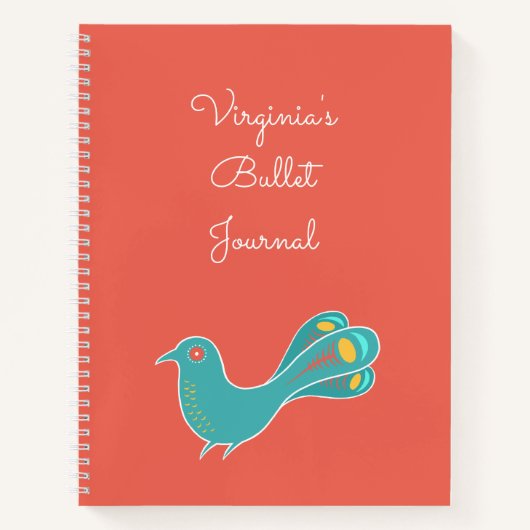 Anpassbare Blue Bird Bulletin Journal Notizblock (Vorderseite)