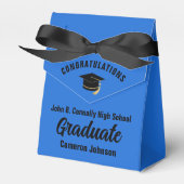 Anpassbare Blue Black Graduation Party Geschenkschachtel (Vorderseite)