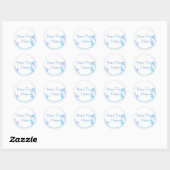 Anpassbare Blue-Blume-Sticker Runder Aufkleber (Blatt)