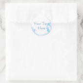 Anpassbare Blue-Blume-Sticker Runder Aufkleber (Tasche)