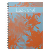 Anpassbare Blue & Orange Leaf Notebook Notizblock (Vorderseite)