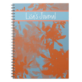 Anpassbare Blue & Orange Leaf Notebook Notizblock