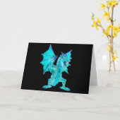 Anpassbare Blue Water Dragon Fantasy Kunst Karte (Gelbe Blume)