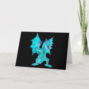 Anpassbare Blue Water Dragon Fantasy Kunst Karte