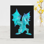 Anpassbare Blue Water Dragon Fantasy Kunst Karte (Gelbe Blume)