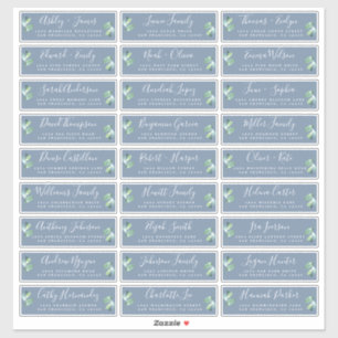 Anpassbare Blue Wedding Guest Address Labels