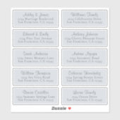 Anpassbare Blue Wedding Guest Address Labels (Blatt)