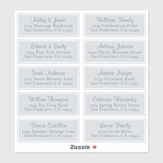 Anpassbare Blue Wedding Guest Address Labels (Blatt)