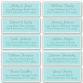 Anpassbare Blue Wedding Guest Address Labels (Vorderseite)