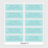 Anpassbare Blue Wedding Guest Address Labels (Blatt)