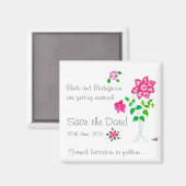 Anpassbare Blume für das Datumsmagazin Pink speich Magnet (Vorderseite/Rückseite)