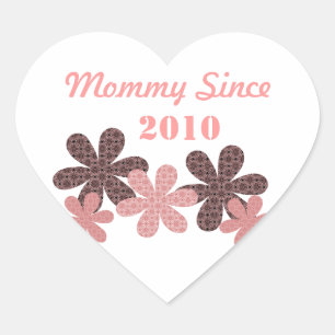 Anpassbare Blume Mommy seit Herz Stickers