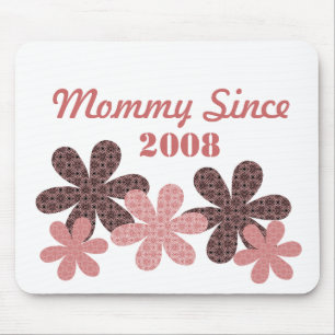 Anpassbare Blume Mommy seit Mousepad, Burgund Mousepad