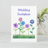 Anpassbare Blume Power Hochzeit Einladung (Stehend Vorderseite)