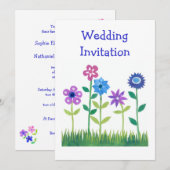 Anpassbare Blume Power Hochzeit Einladung (Vorne/Hinten)