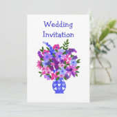 Anpassbare Blume Power Hochzeit Einladung (Stehend Vorderseite)