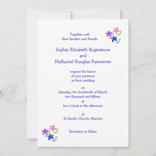 Anpassbare Blume Power Hochzeit Einladung (Rückseite)