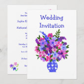 Anpassbare Blume Power Hochzeit Einladung (Vorne/Hinten)